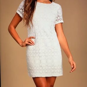 Lulus white lace shift dress SZ S
